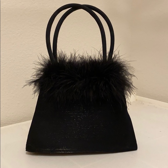 Zara Handbags - ADORABLE mini, black & fluffy hand bag!!💕